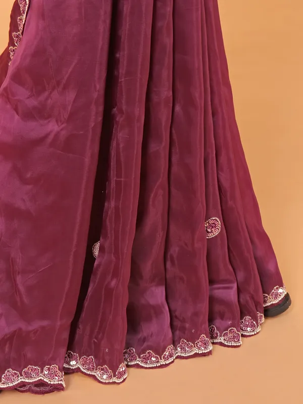 Violet tissue silk saree for wedding wear