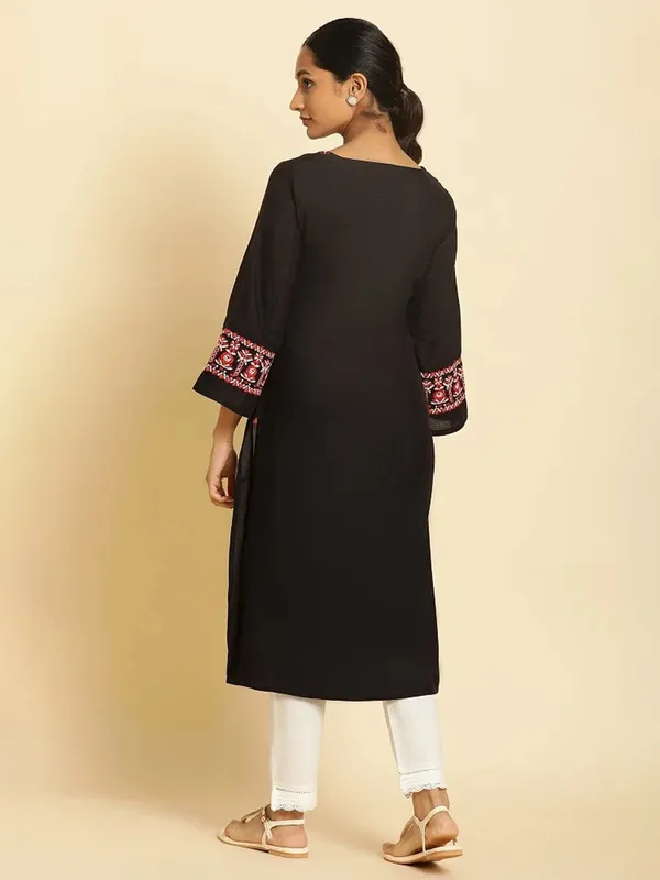 W black cotton casual kurti