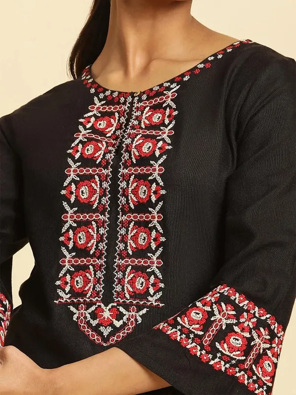 W black cotton casual kurti