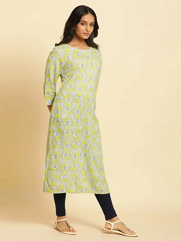 W cotton printed light green kurti