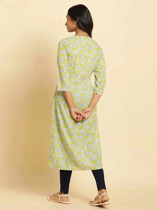 W cotton printed light green kurti