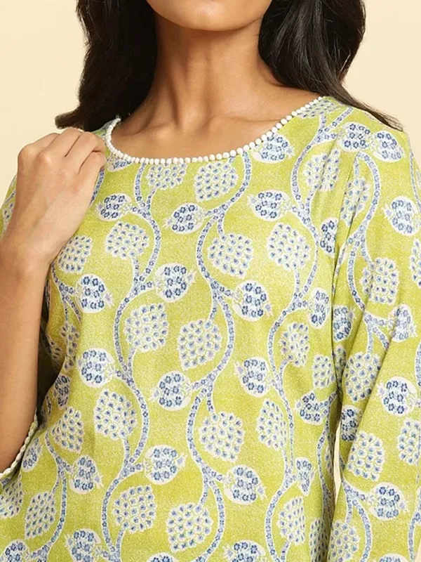 W cotton printed light green kurti