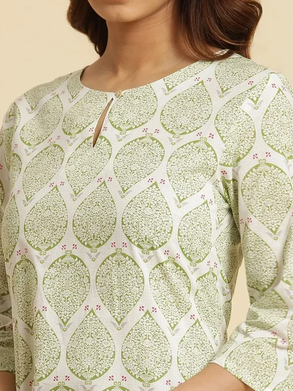 W light green cotton kurti