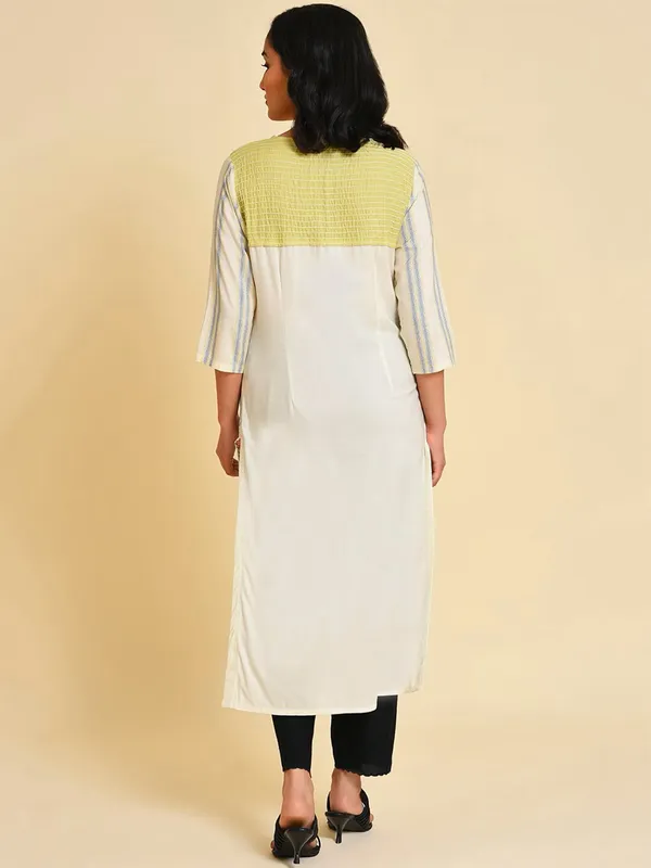 W off white printed kurti