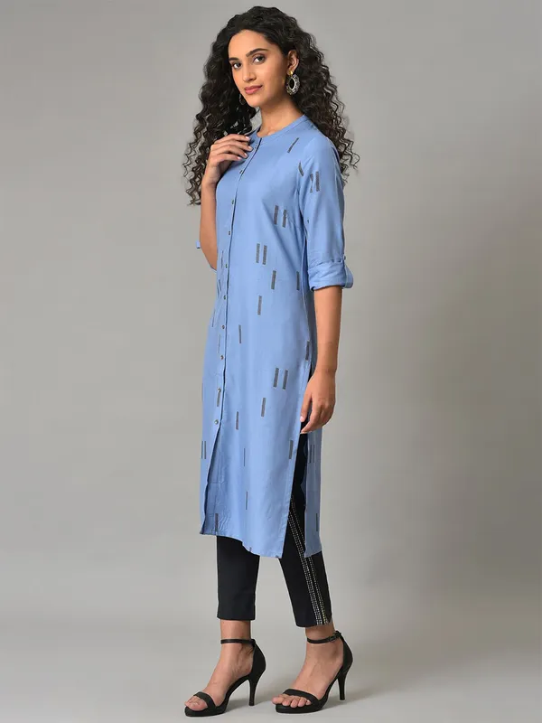W stone blue printed kurti