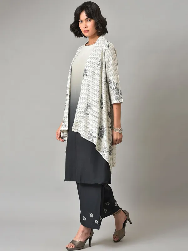 W white and black cotton palazzo set