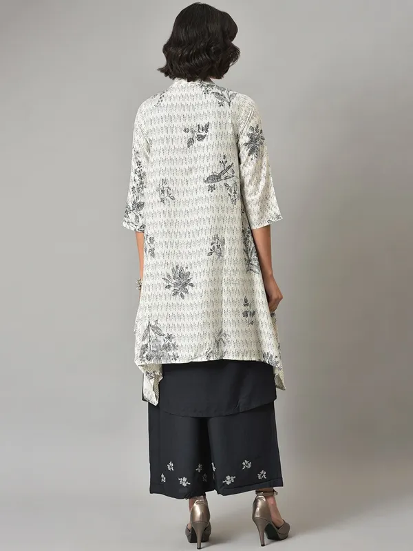W white and black cotton palazzo set