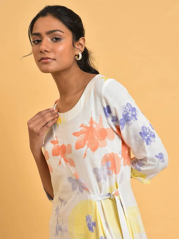 W white printed wrap dress