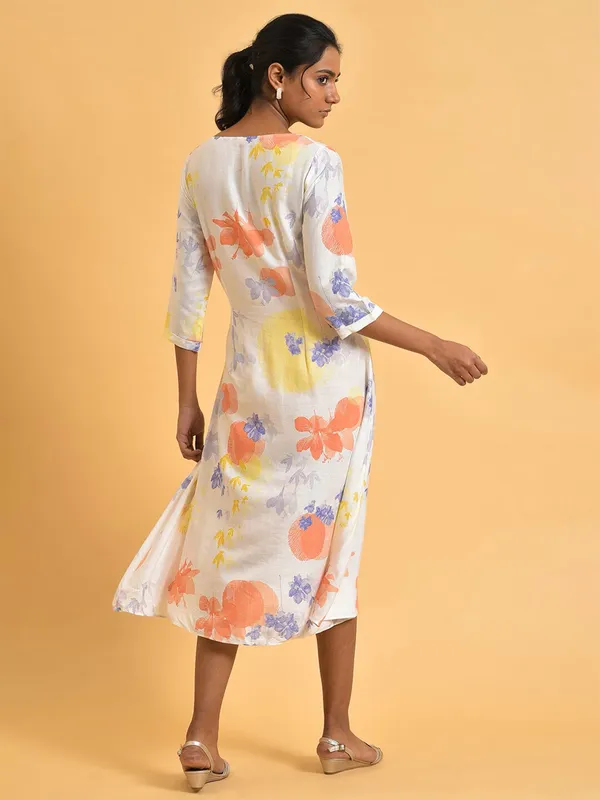 W white printed wrap dress