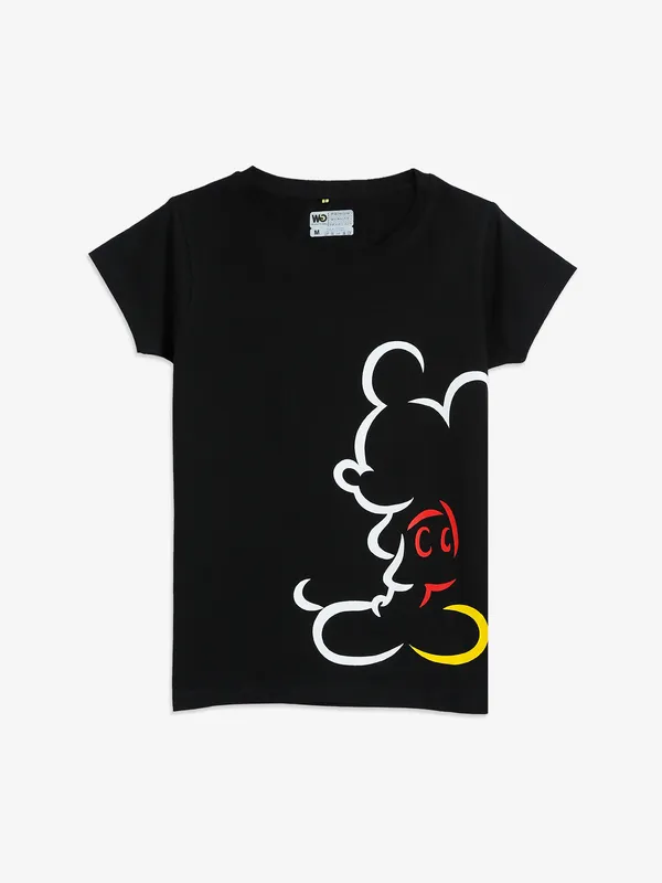 Wat a Gal black printed t shirt
