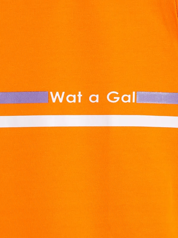 Wat a Gal orange cotton t shirt