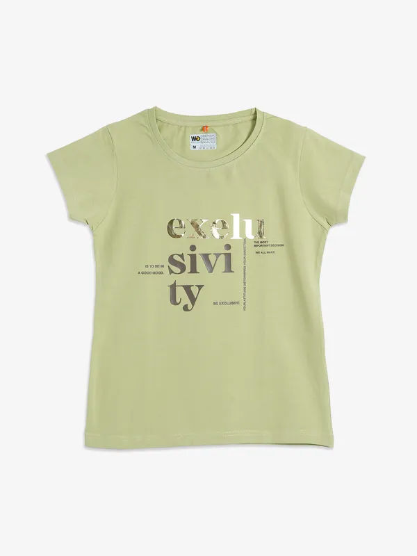 Wat a Gal sage green cotton t shirt