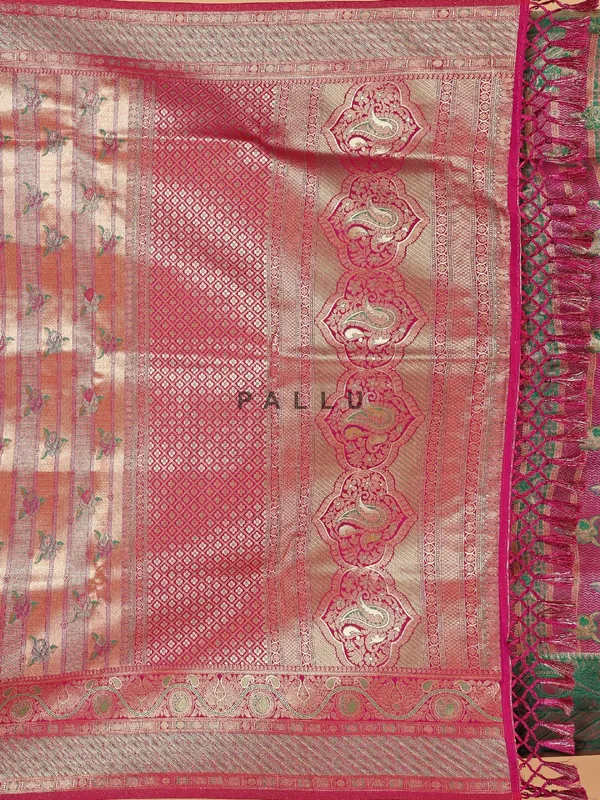 Wedding look magenta rich silk saree