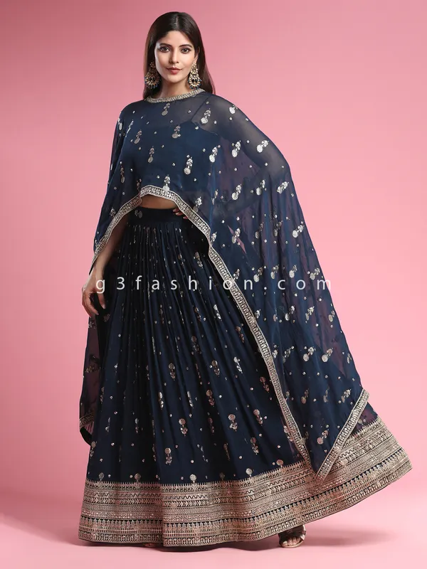 Wedding wear designer indo western suit in navy blue