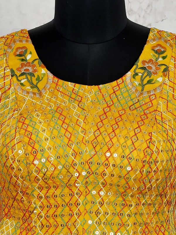 Wedding wear mustard yellow silk lehenga salwar suit
