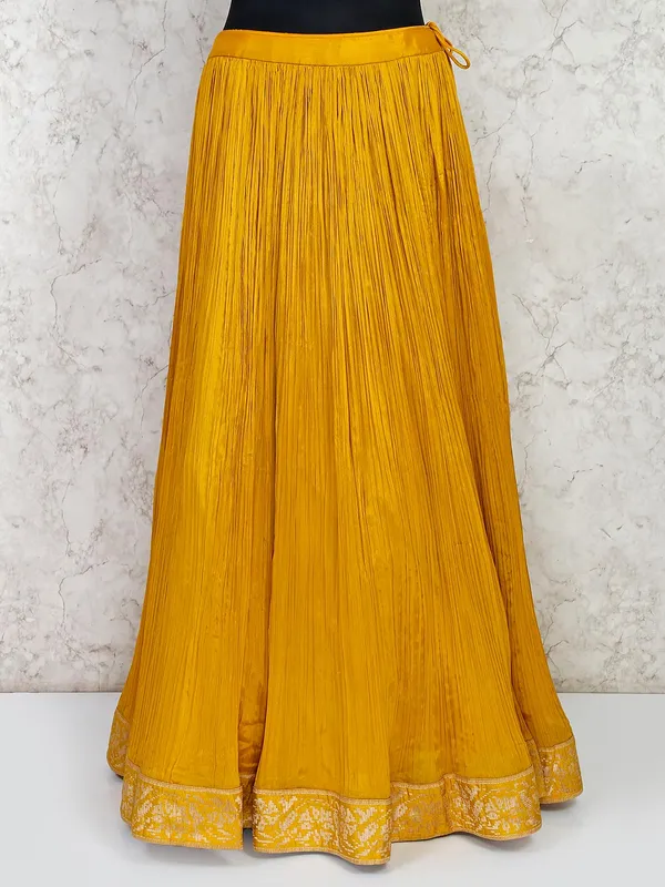 Wedding wear mustard yellow silk lehenga salwar suit