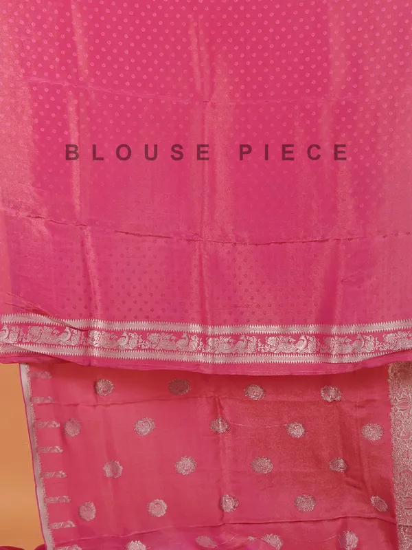 Wedding wear onion pink saree in silk