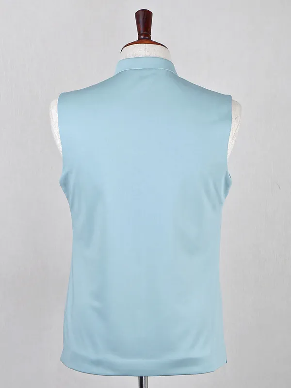 Wedding wear sea green terry rayon waistcoat