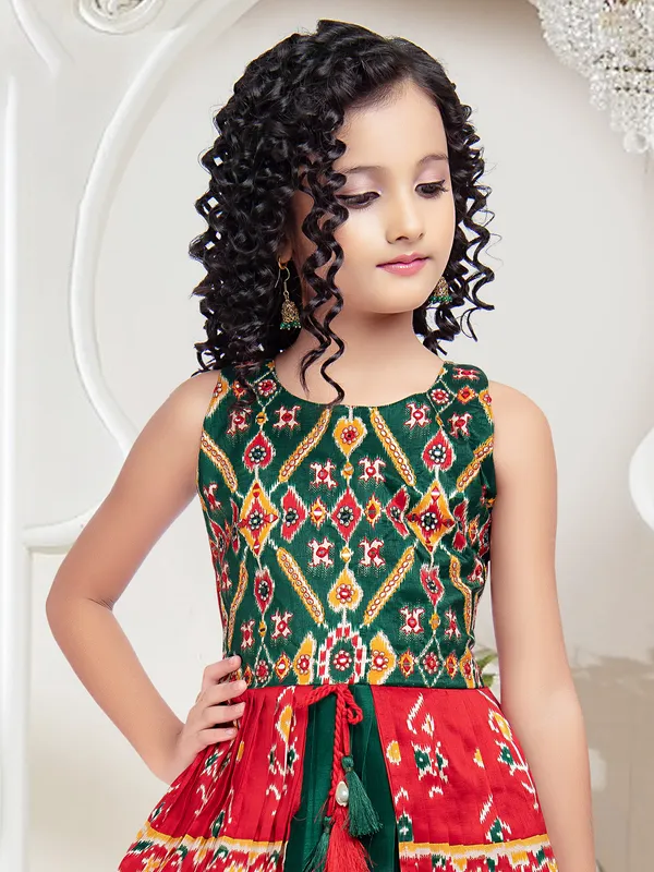 Wedding wear silk dark green palazzo suit