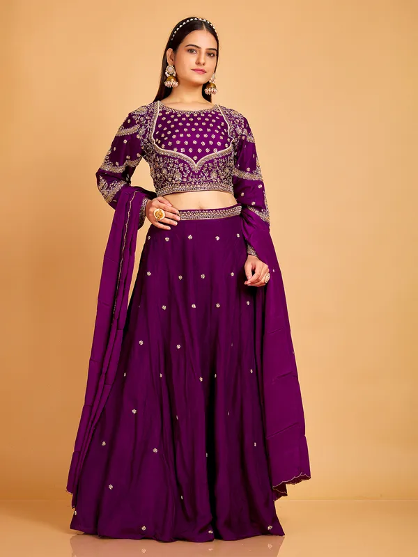 Claasic purple silk lehenga choli