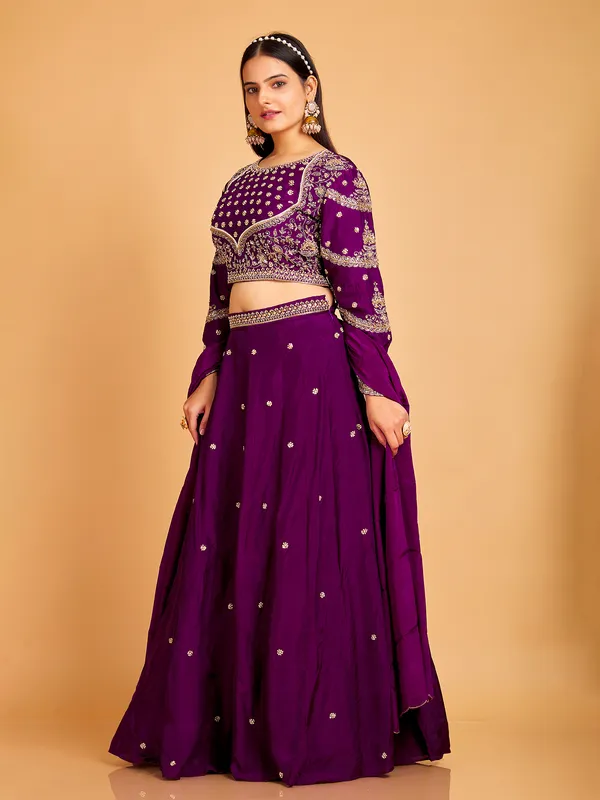 Claasic purple silk lehenga choli