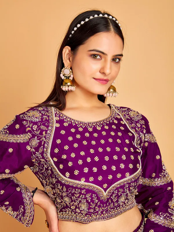 Claasic purple silk lehenga choli