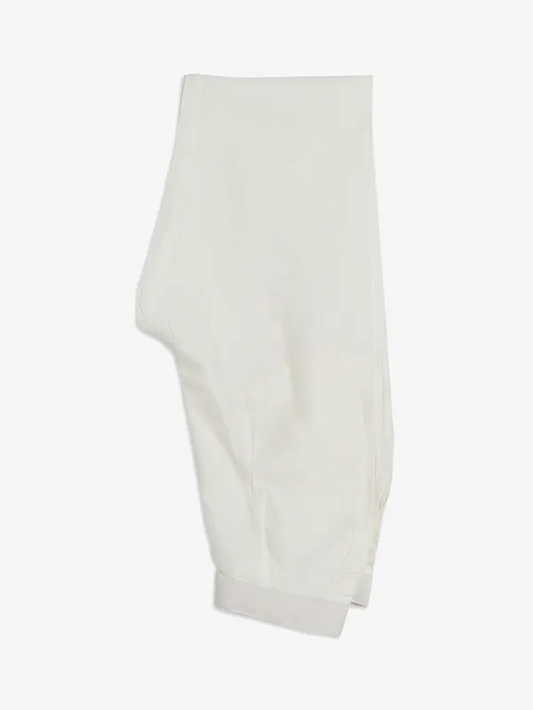 White and sky blue cotton waistcoat set