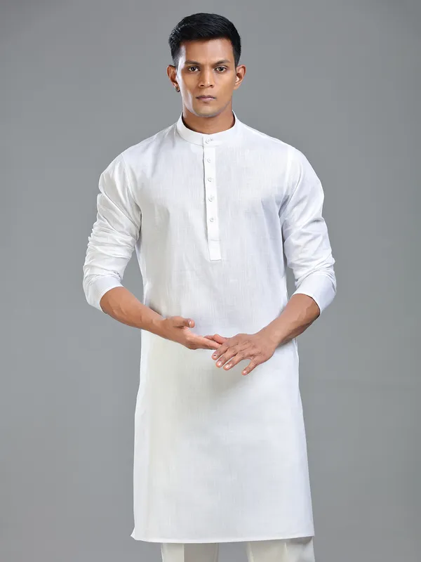 White classic ethnic stylish kurta suit for men