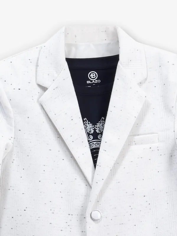 White cotton blazer for boys