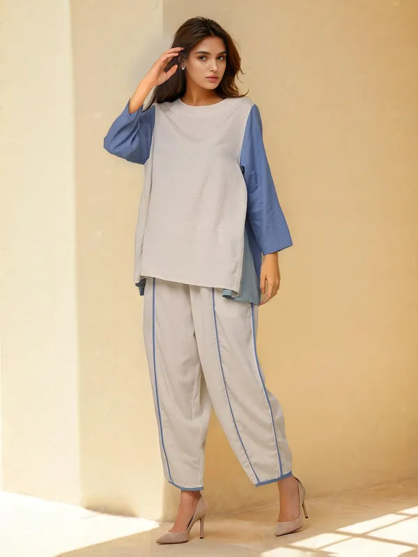 White cotton co ord set for women