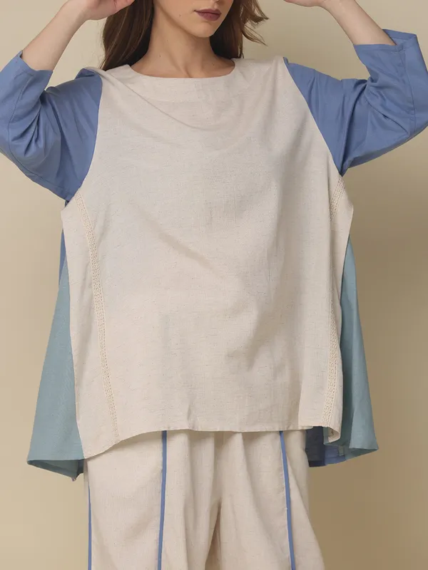 White cotton co ord set for women