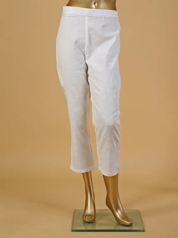 White cotton kurti set with dupatta