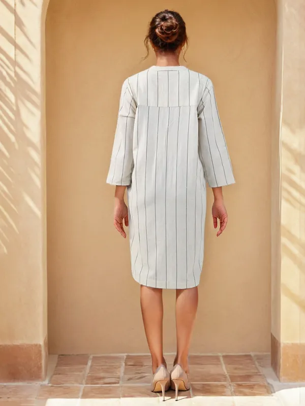 White cotton kurti with thread work