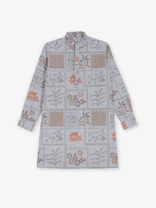 White cotton silk embroidery and sequins kurta