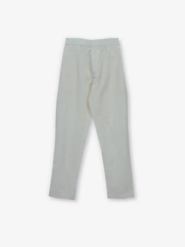 White cotton silk indo-western setfor boys