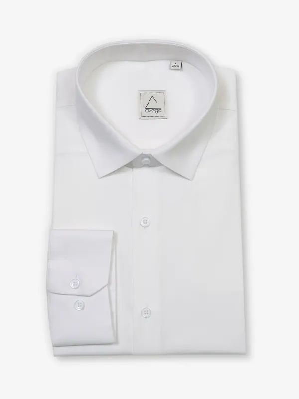 White cotton slim fit party shirt