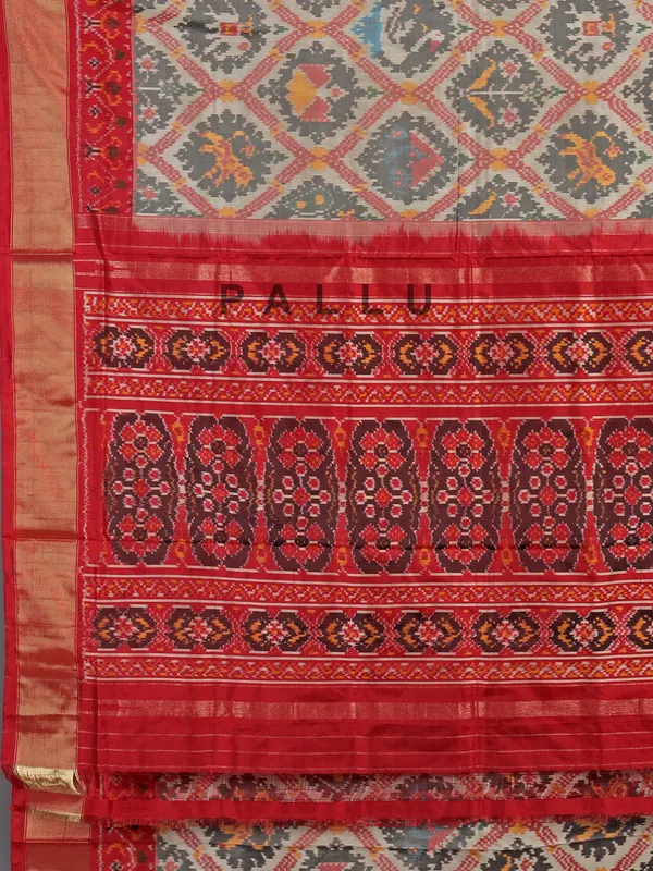 Grey hyderabadi silk saree for wedding wear
