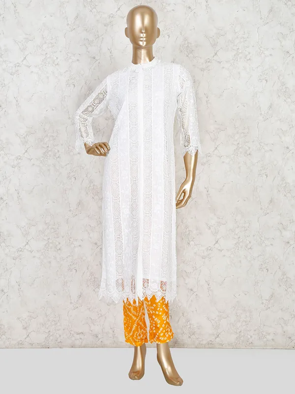 White hakoba casual wear pant set