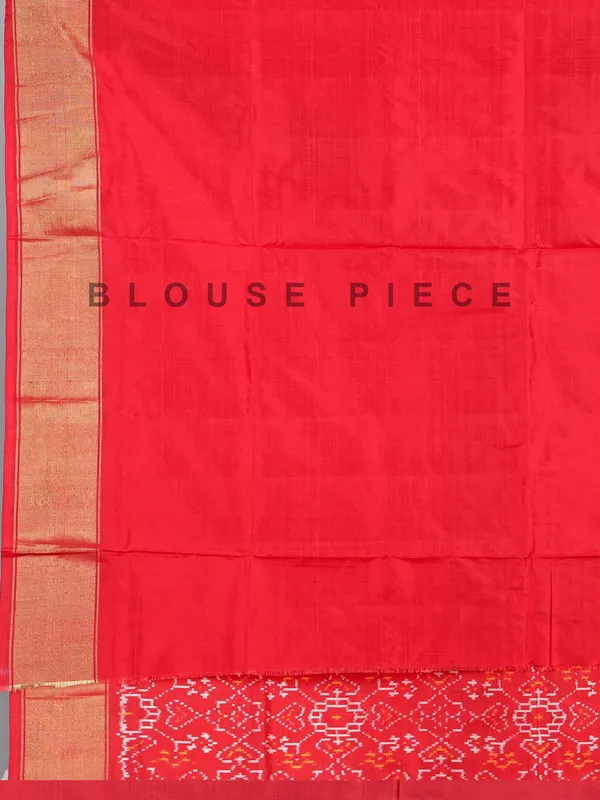Red patola silk saree for wedding wear with print