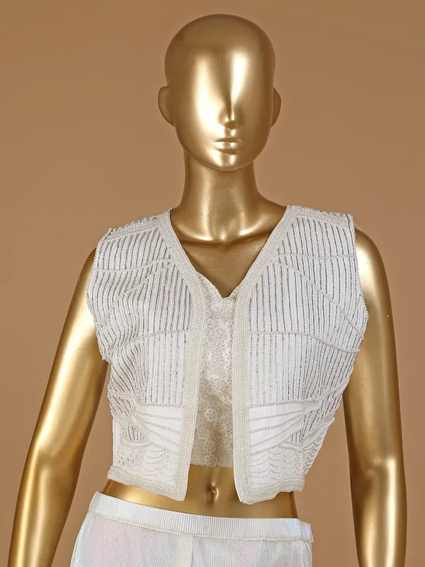 White lycra festive wear co ord set