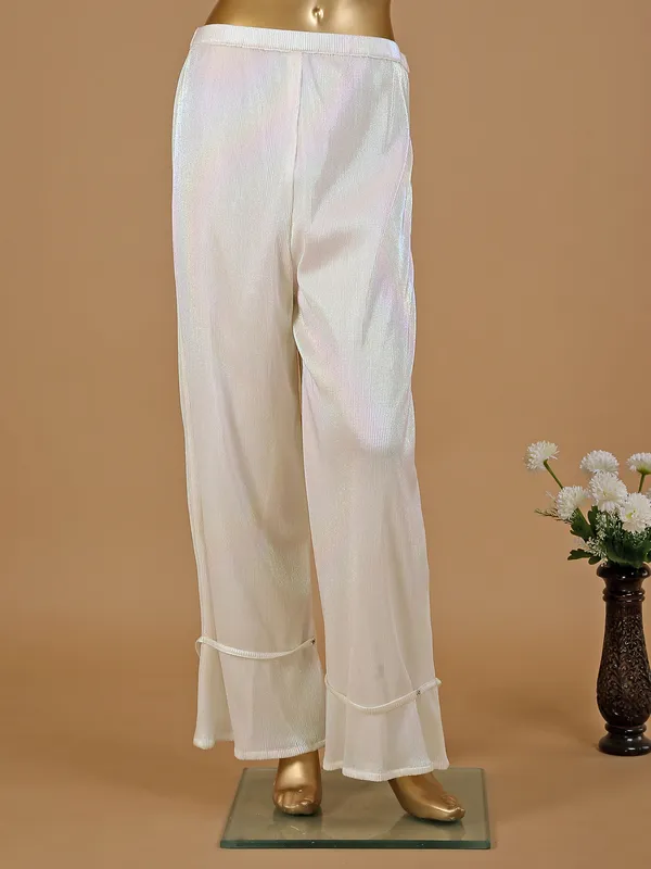 White lycra festive wear co ord set