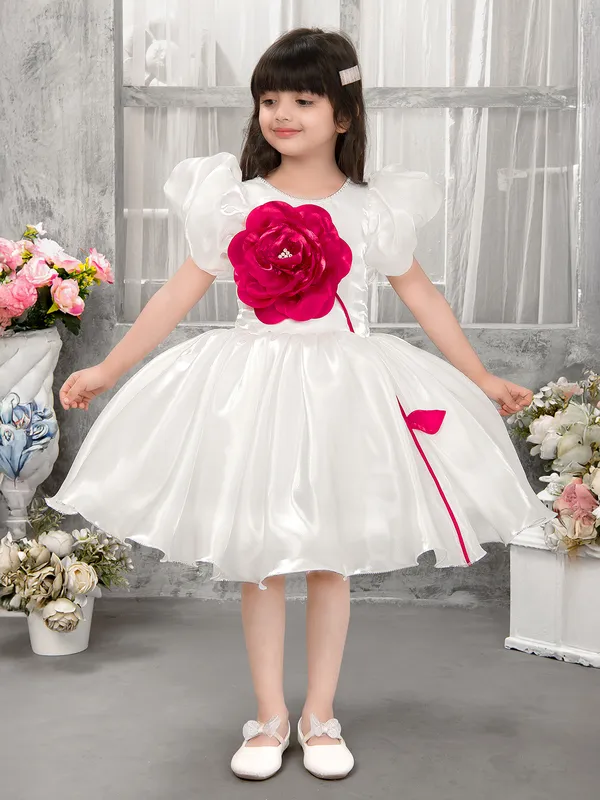 White organza frock for party wear