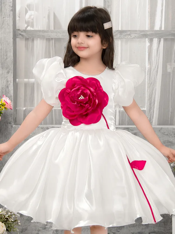 White organza frock for party wear