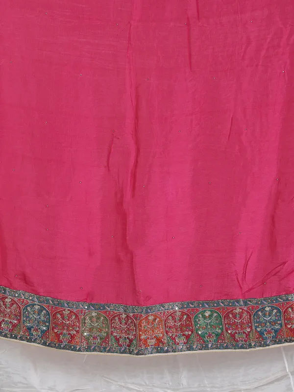White pashmina silk saree with embellishments