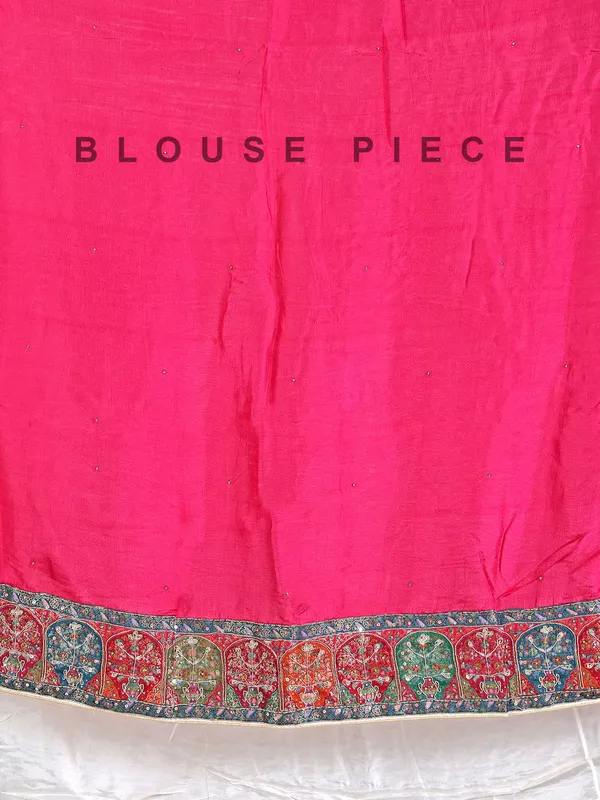 White pashmina silk saree with embellishments