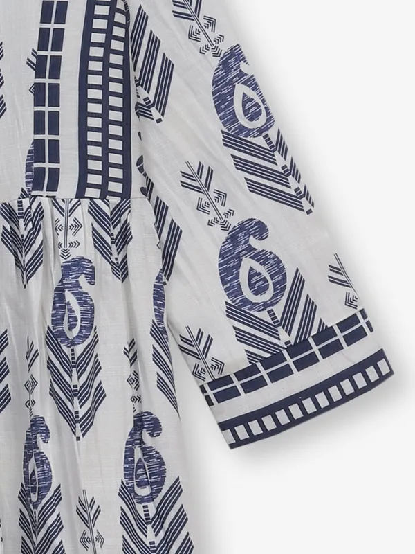 White printed top in soft cotton