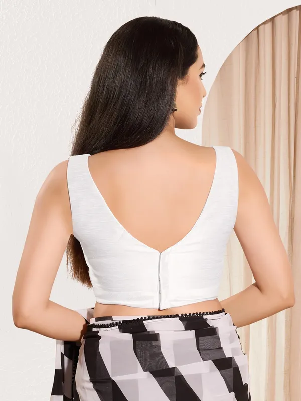 White ready made blouse in luxurious silk