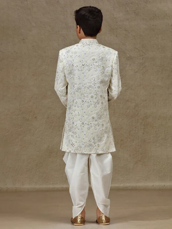 White silk boys indowestern