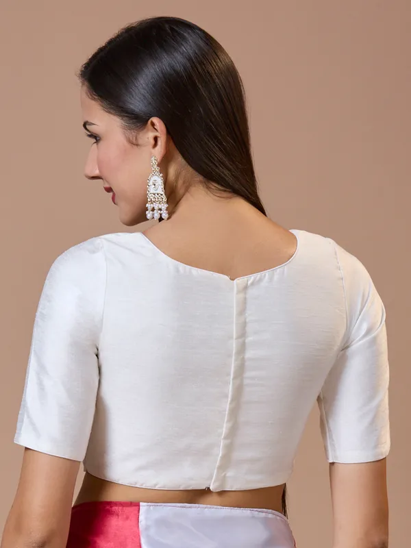 White silk readymade blouse