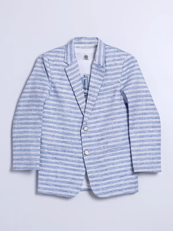 White stripe terry rayon blazer